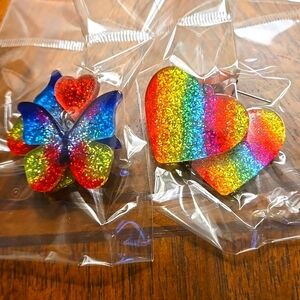 2 pairs! Rainbow Flag Festival Shine Bright Love Acrylic Color Tassel Earrings